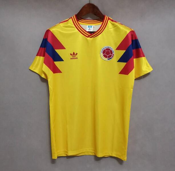 1990 Colombia Retro Home Kit Soccer Jersey